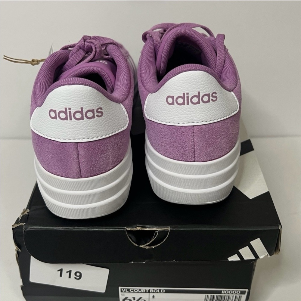 💜NWT Adidas VL Court Bold Platform Sneakers Shoes Light Purple Lavender 6.5💜 - Picture 6 of 9